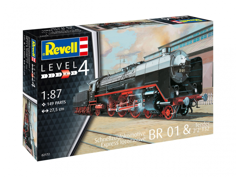 Building Model, Revell, BR 02 T32 Express Train Locomotive, 149 Pieces