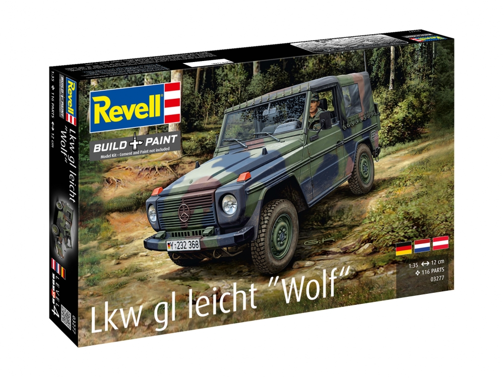 Prefab model, Revell, Military vehicle, Mercedes-Benz G-Class, 116 parts