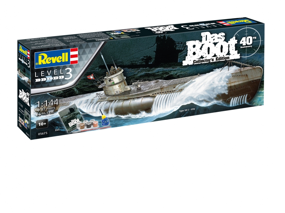 Assembly model, Revell, Submarine Das Boot, Collector′s Edition 40 Years, 87 parts