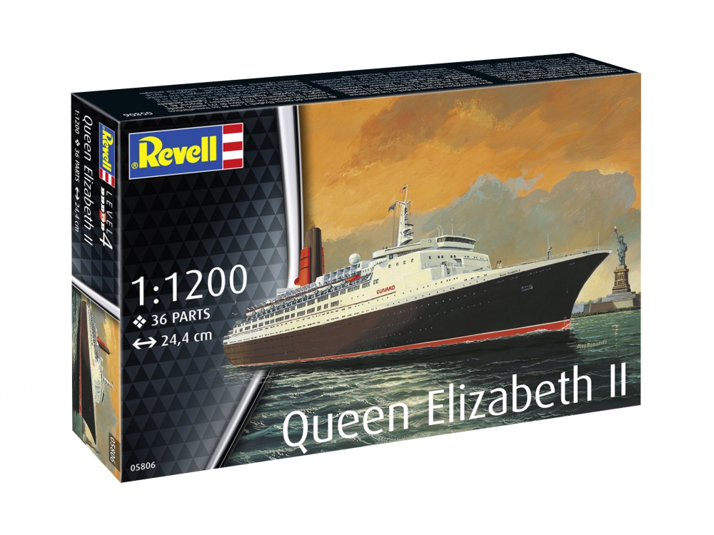 Assembly model, Revell, Cruise ship Queen Elizabeth II, 36 parts