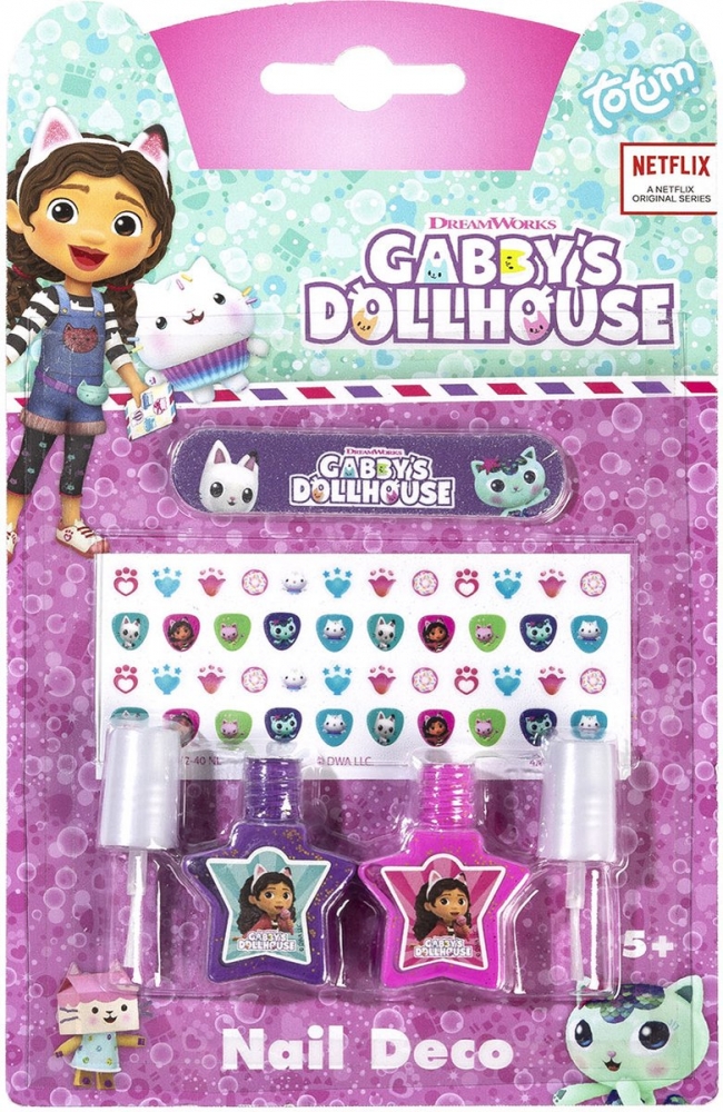 Creative kit, Totum, Gabby′s Dollhouse, 2 pcs. nail polishes and stickers