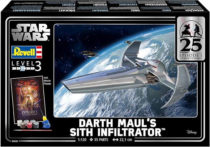 Assembly model, Revell, Darth Maul′s Sith Infiltrator Gift Set, with accessories