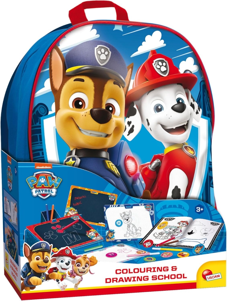 Creative set, Lisciani, Paw Patrol, 2 in 1 backpack with drawing set