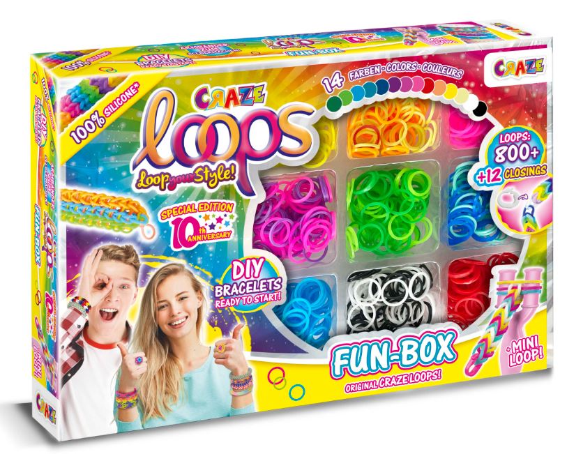 Creative kit, Craze, Loops, Fun box for knitting bracelets with elastic bands