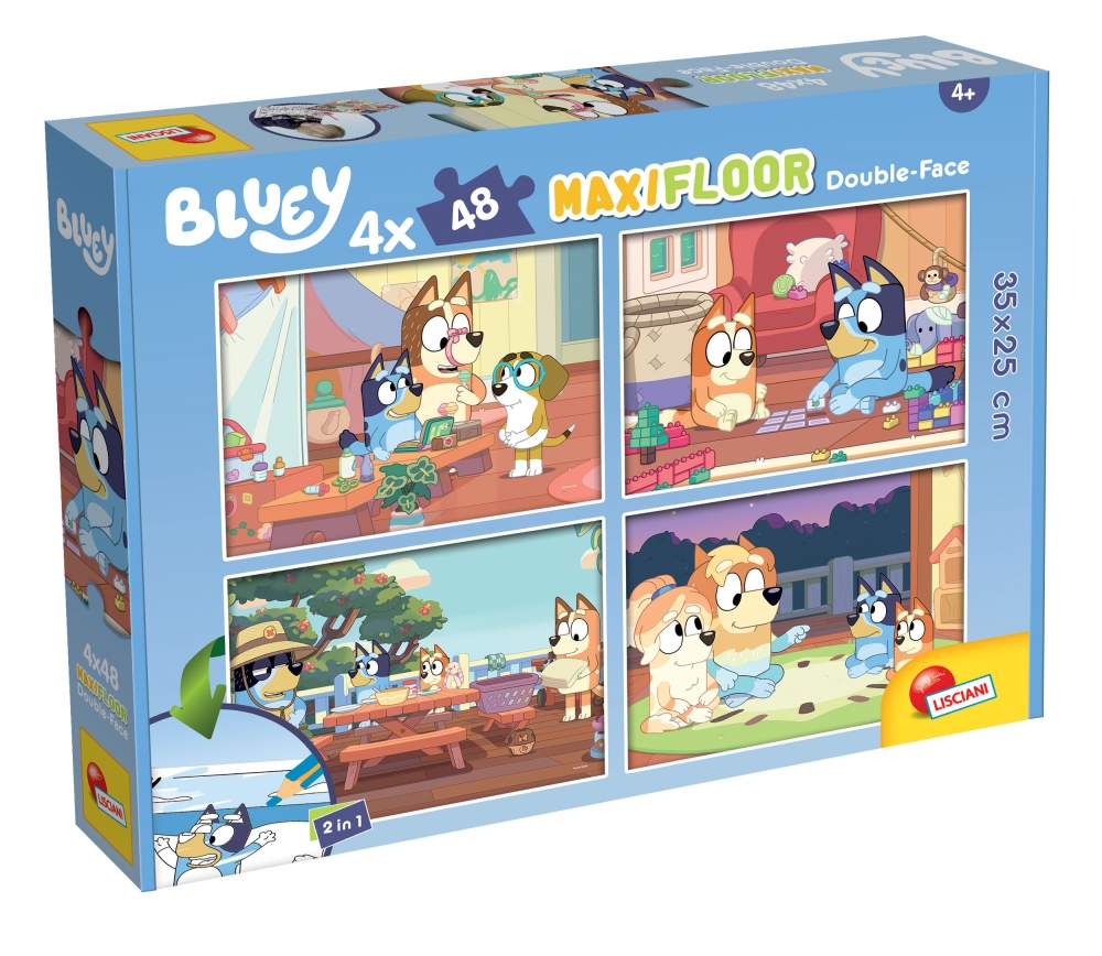 Puzzle, Lisciani, Bluye, Double-sided puzzle 4 x 48 pieces