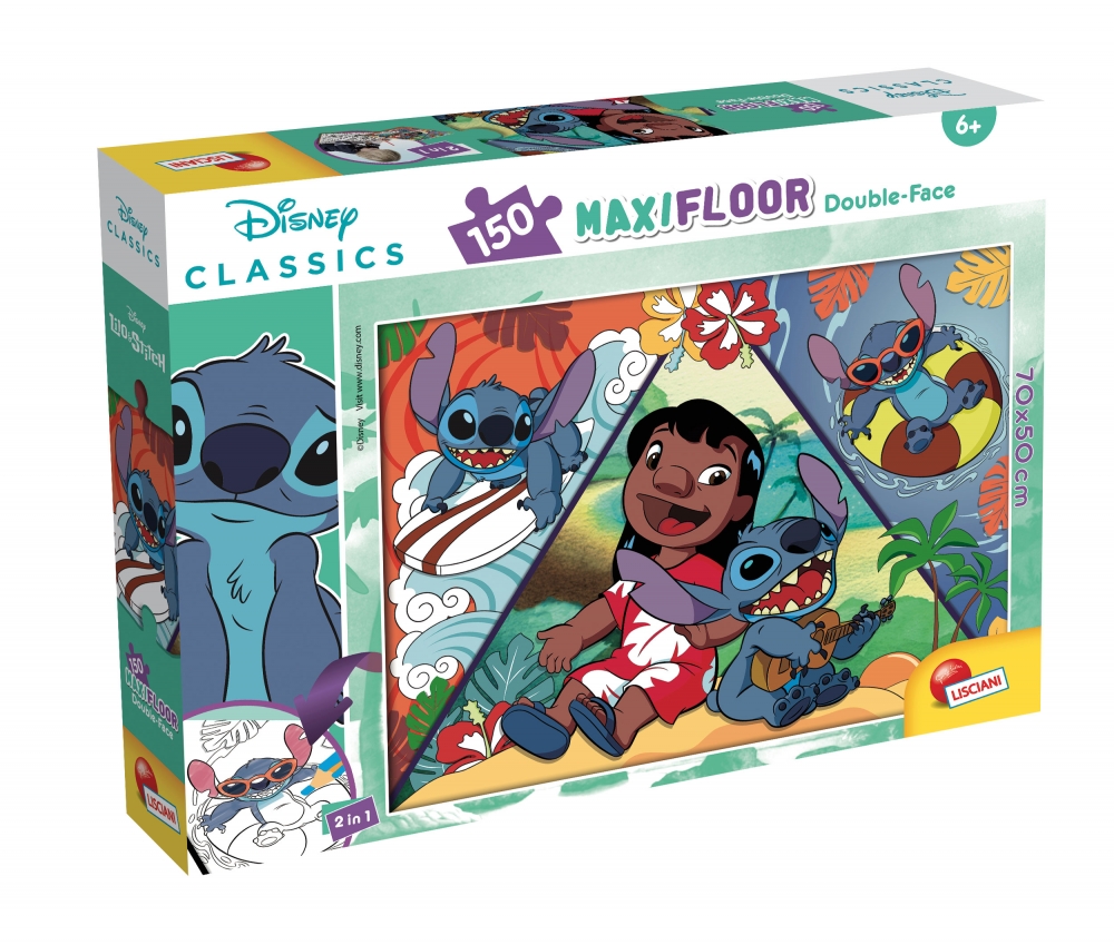 Puzzle, Lisciani, Lilo Stitch, Double-sided puzzle 150 pieces