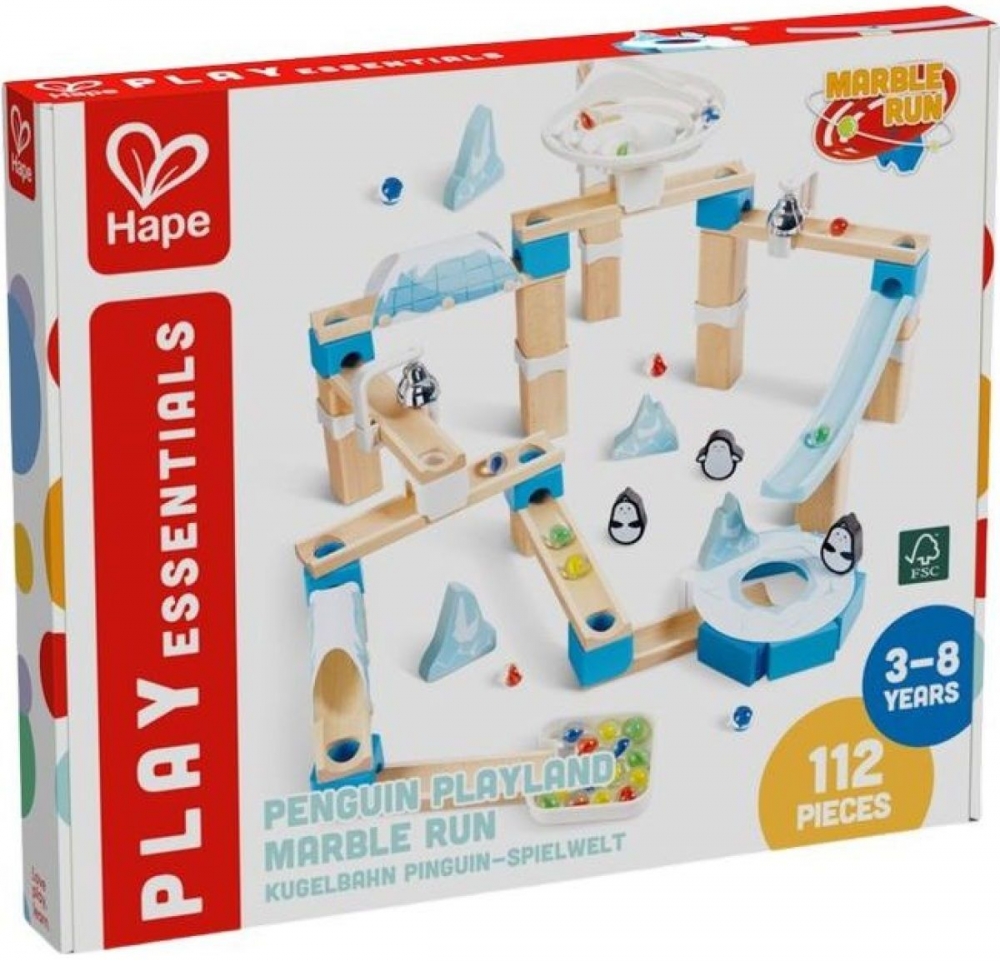 Wooden game set, Hape, Domino, Penguin land, 112 pieces