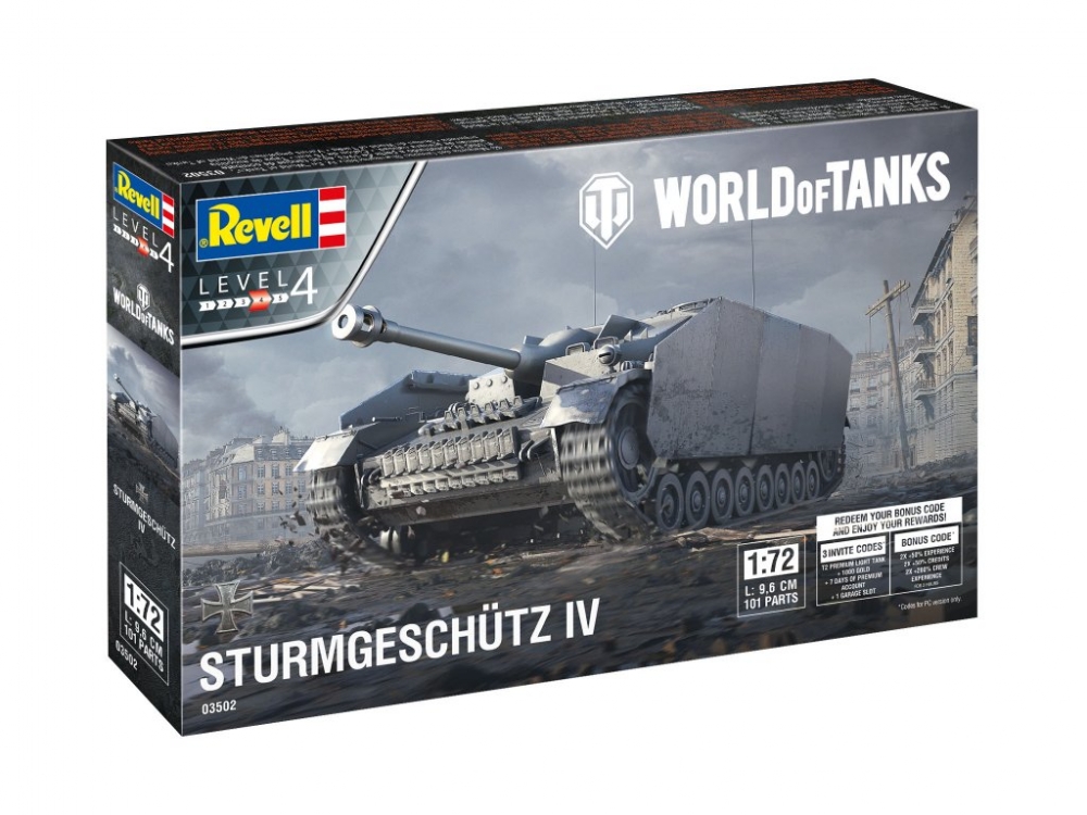 Assembled model, Revell, World of Tanks, Sturmgeschütz IV, 101 parts