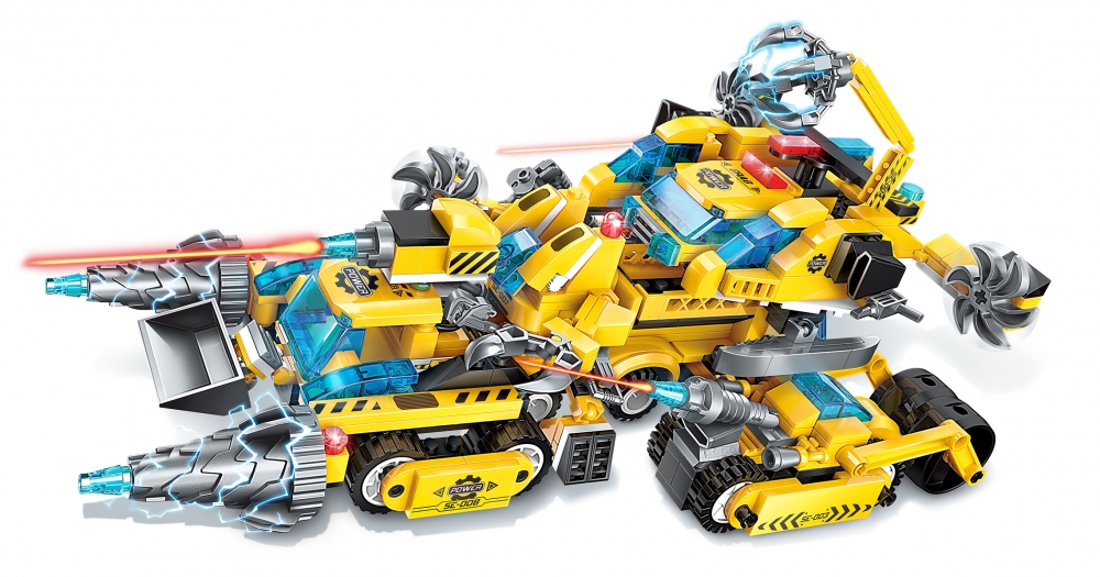 Constructor, Qman, 8 in 1 Combo Set, Construction Machines, 625 Parts