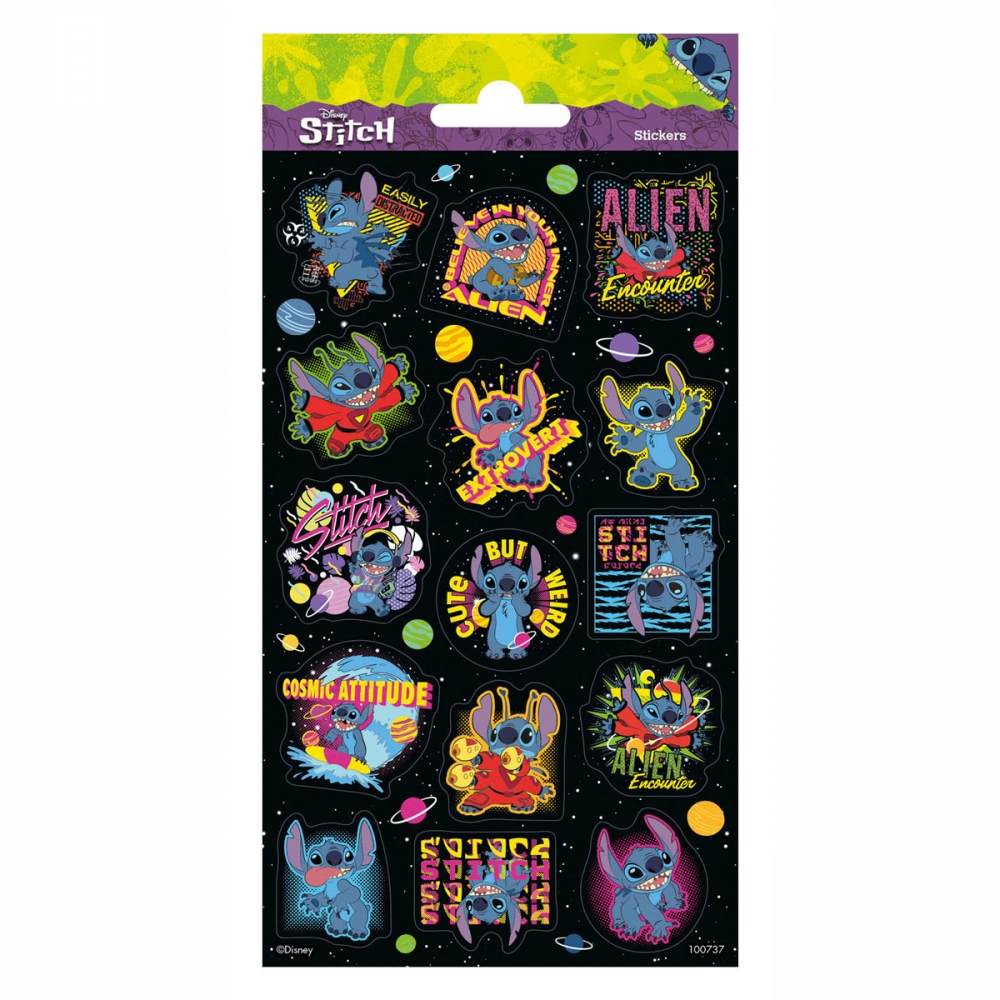 Shiny stickers, Totum, Stitch, 15 pieces