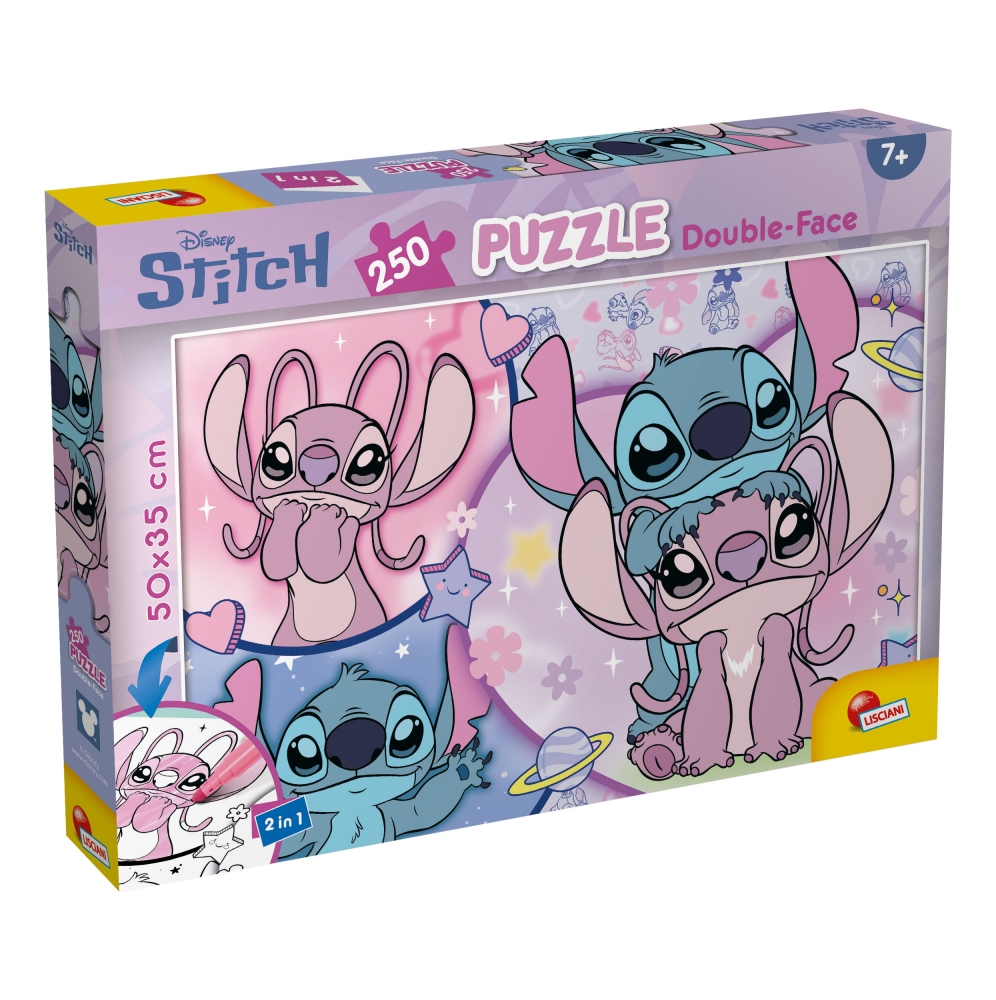 Puzzle, Lisciani, Stitch, Double-sided puzzle, 250 pieces