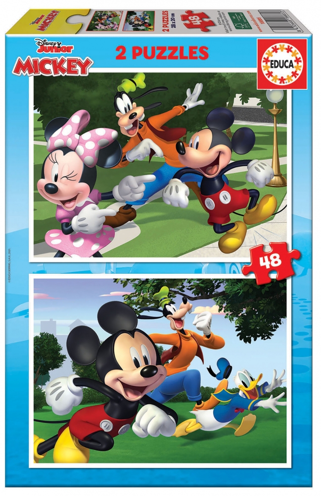 Puzzle, Educa, Mickey and friends, 2 in 1, 2 x 48 pieces