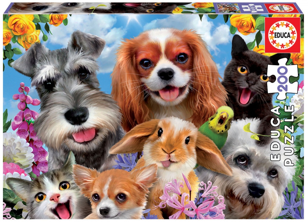 Puzzle, Educa, Pet Selfie Parade, 200 pieces