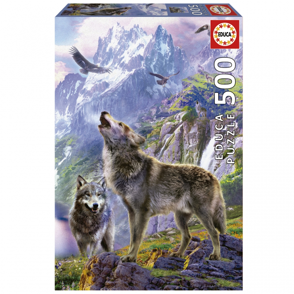 Puzzle, Educa, Wolves of the Rocks, 500 pieces