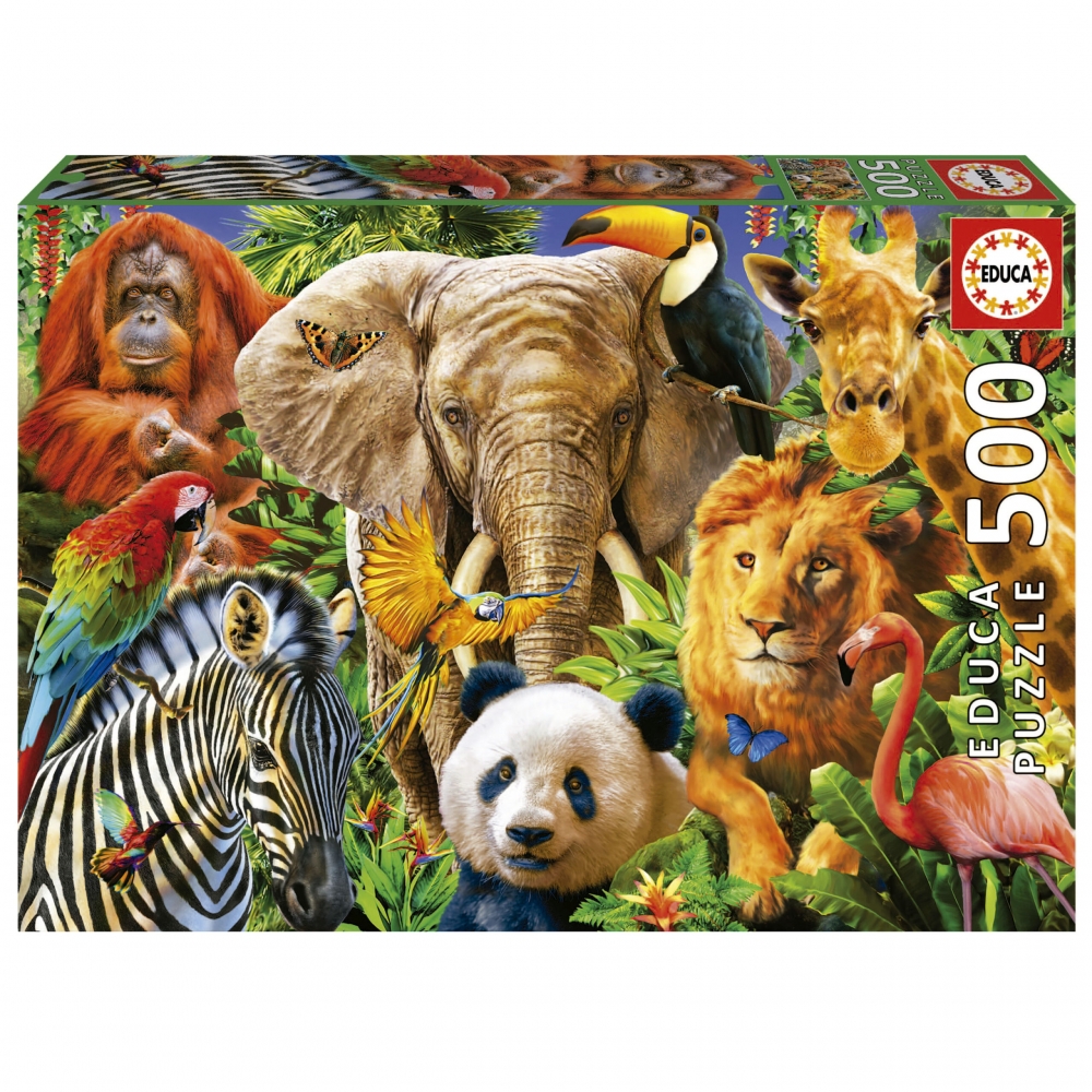 Puzzle, Educa, Wild animals, 500 pieces