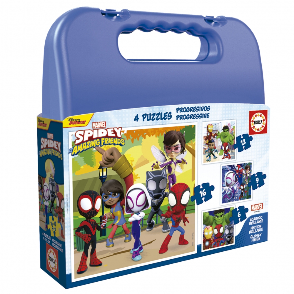 Educa Progressive Puzzle Spidey and his Amazing Friends 6-9-12-16 Pieces