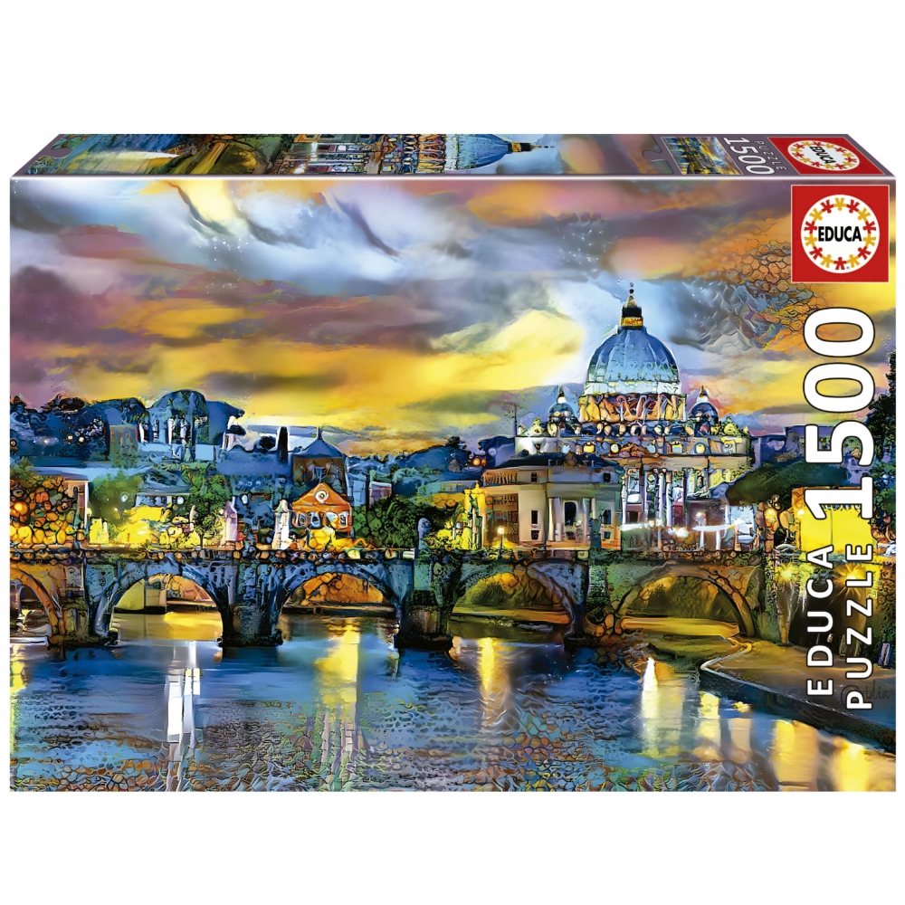 Puzzle, Educa, St. Peter′s Basilica and St. Angelo′s Bridge, 1500 pieces