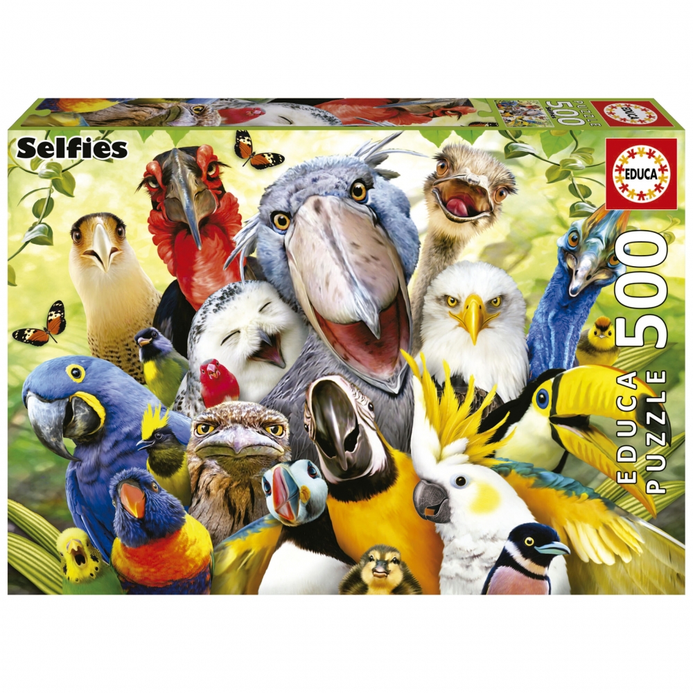 Puzzle, Educa, Selfie birds, 500 pieces