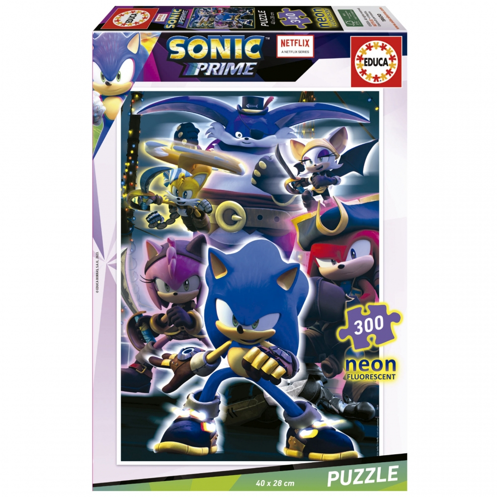 Puzzle, Educa, Sonic Prime Neon, 300 pieces