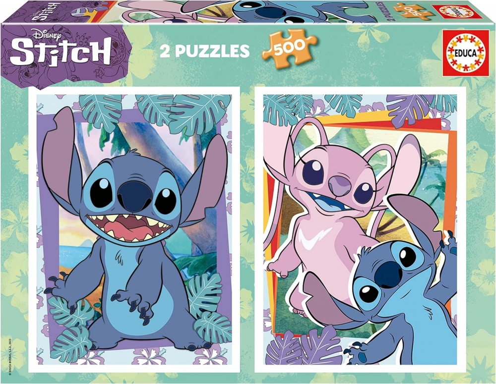 Puzzle, Educa, Stitch 2 in 1, 2 x 500 pieces