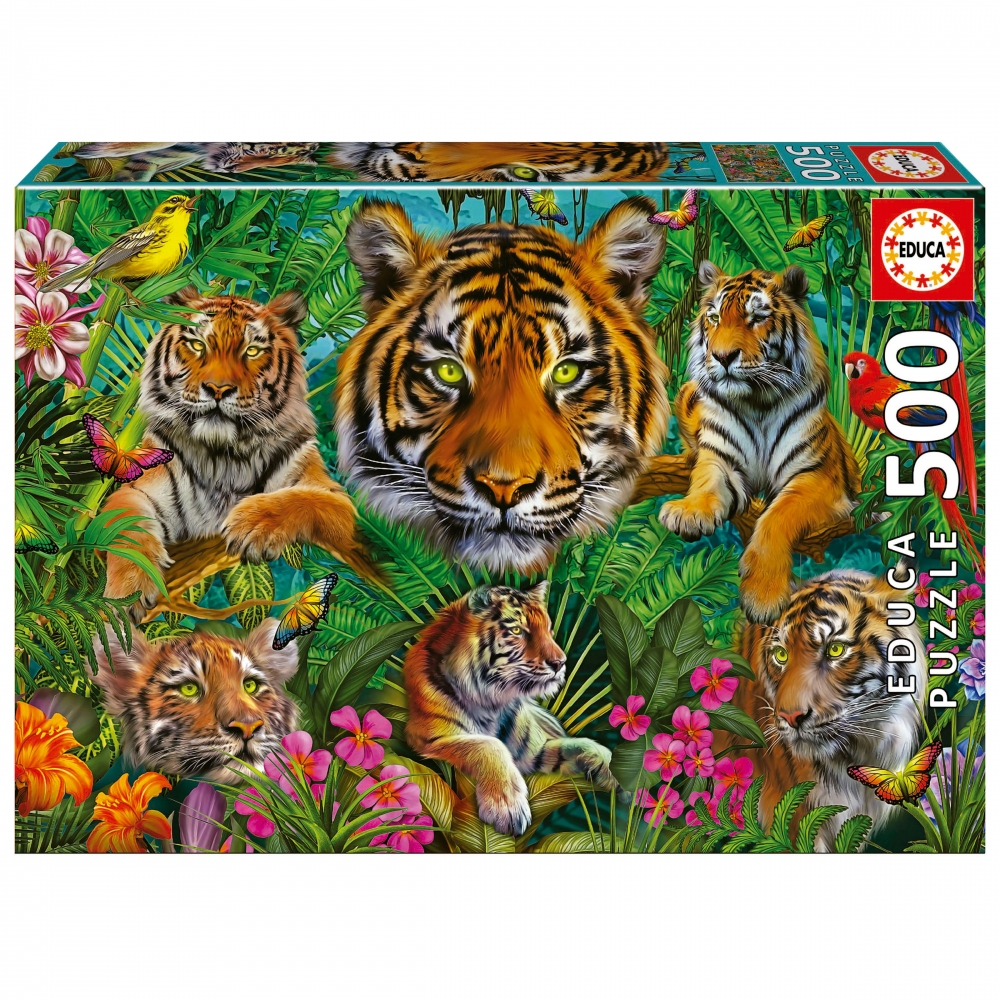 Puzzle, Educa, Tigers in the Jungle, 500 pieces