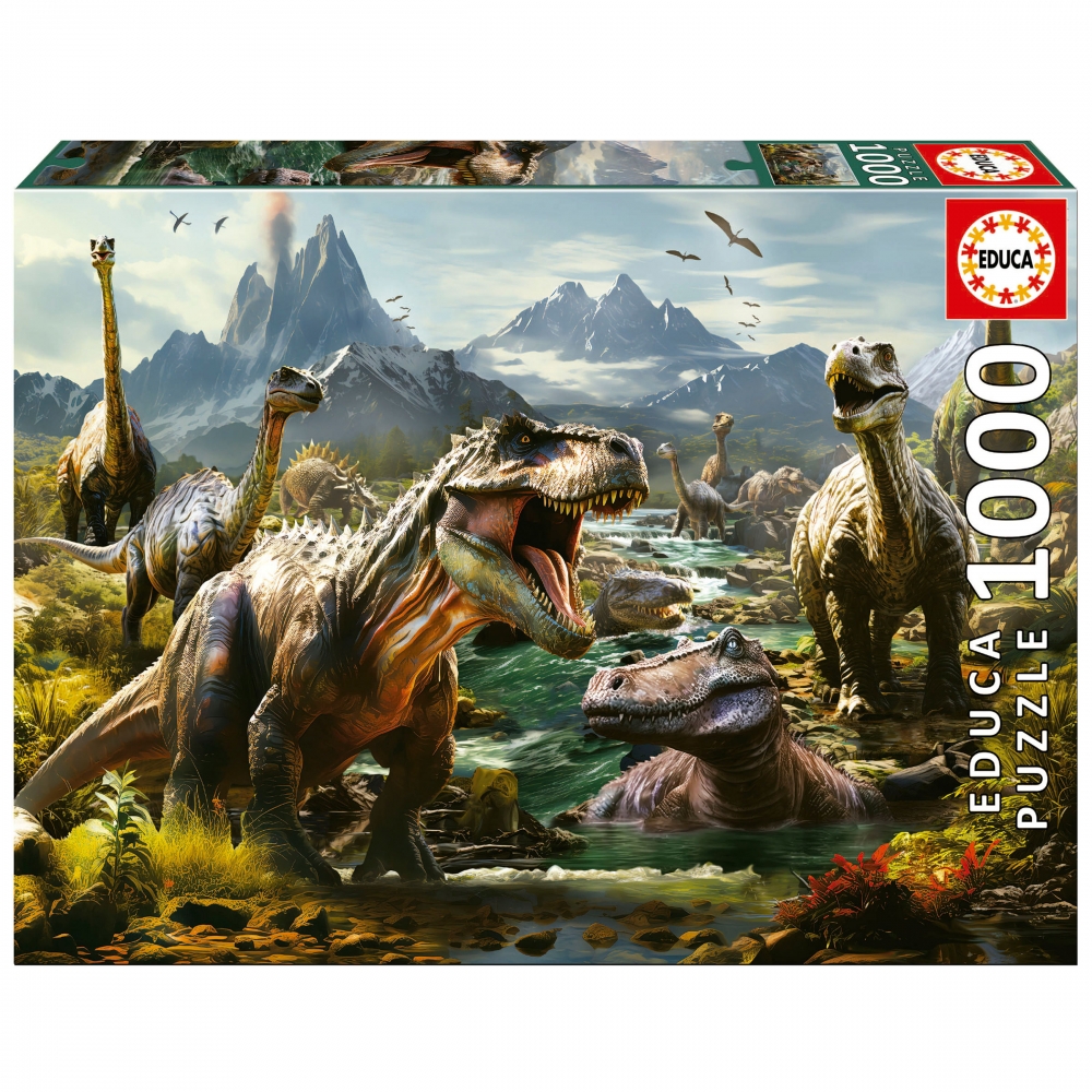 Puzzle, Educa, Fierce Dinosaurs, 1000 pieces