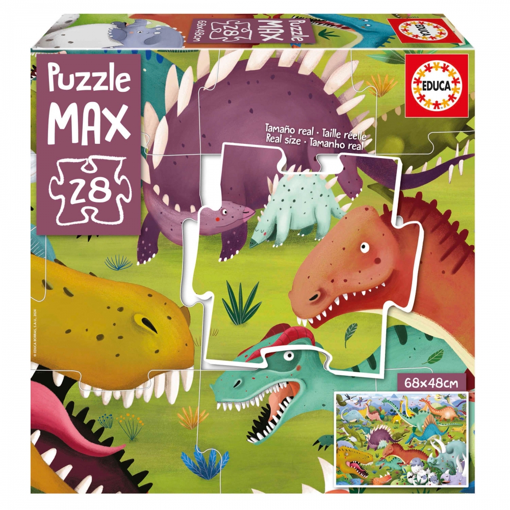 Puzzle, Educa, MAX Dinosaurs, 28 pieces