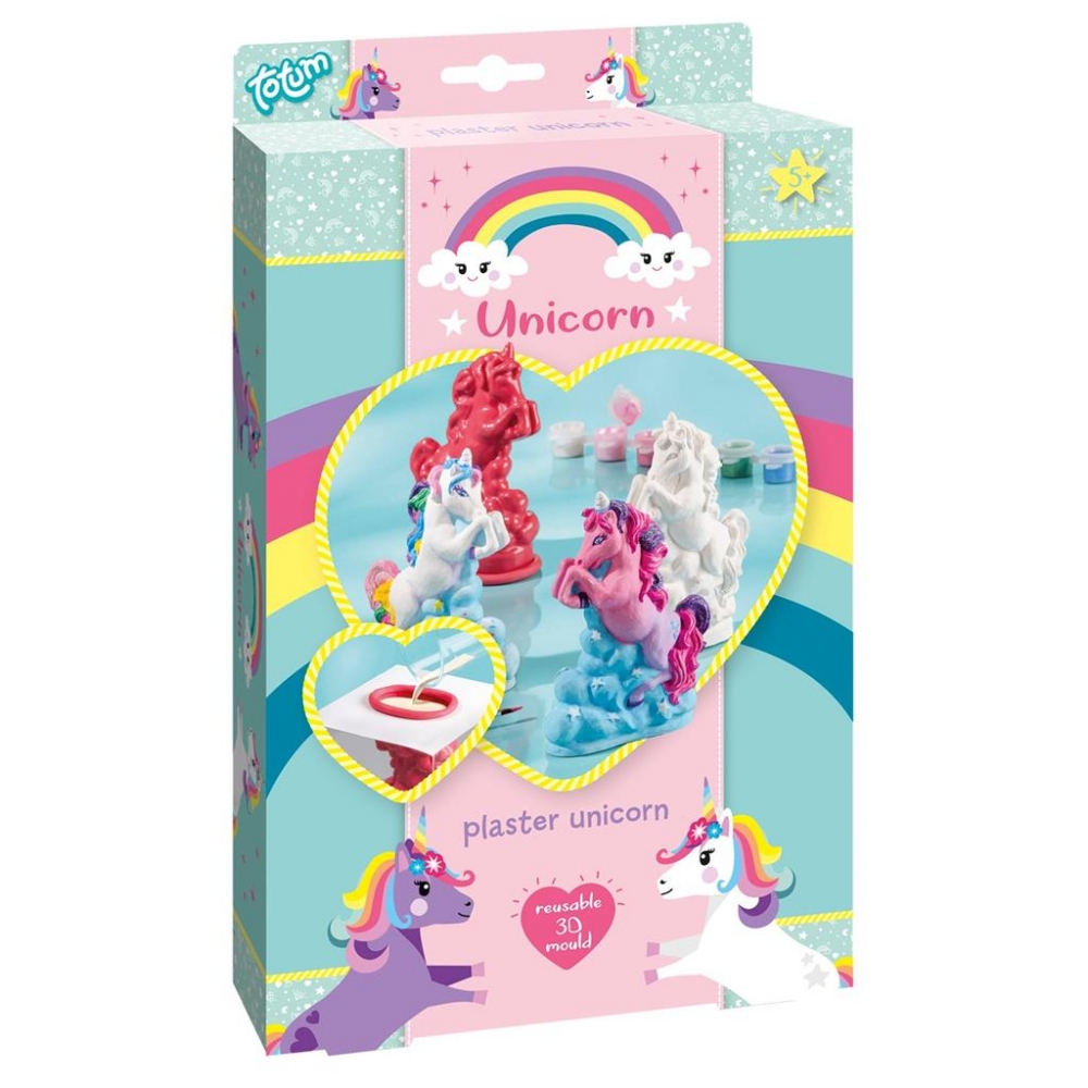 Creative Kit, Totum, DIY Plaster Horses, Unicorn, 5 Pieces