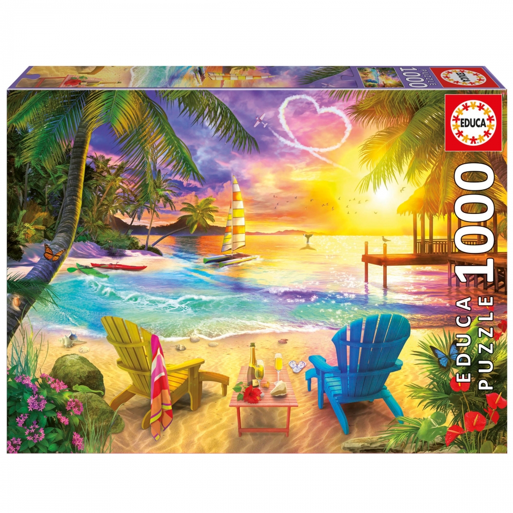 Puzzle, Educa, Love Beach, 1000 pieces
