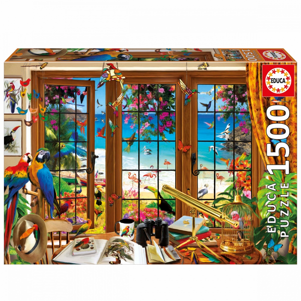 Puzzle, Educa, Bird Watcher’s Window, ​​1500 pieces