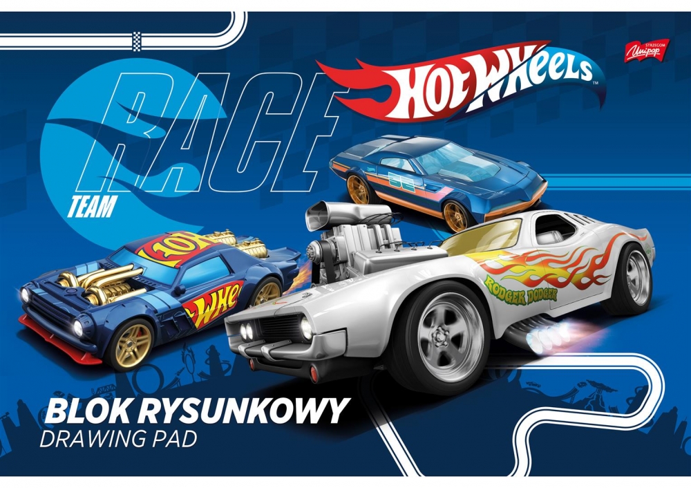 Drawing pad, St.Majewski, Hot Wheels, A4, White, 20 sheets