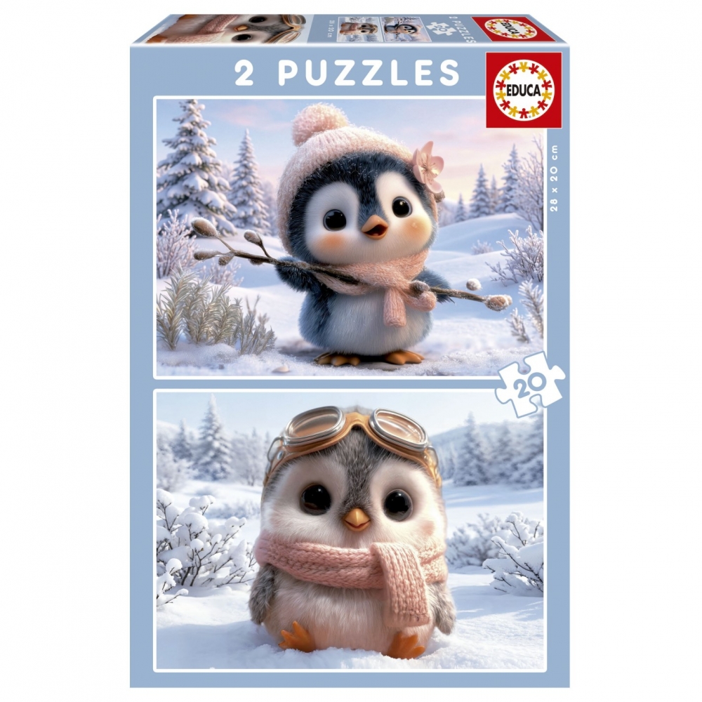 Puzzle, Educa, Cute Penguins 2 in 1, 2x20 pieces