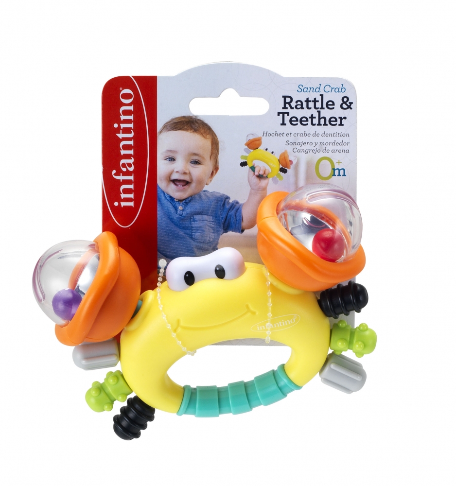 Baby rattle and teether, Infantino, Crab