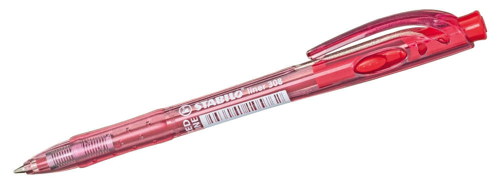 Ballpoint pen with mechanism, Stabilo, Liner F, Red