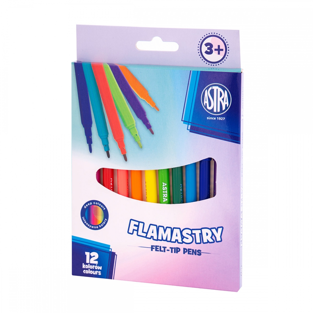 Set of round markers, CX ASTRA Pastel Line, 12 colors
