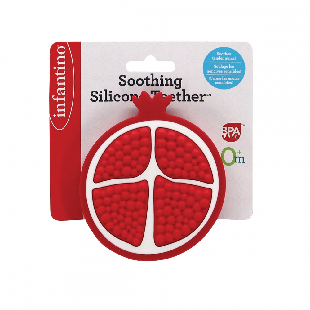 Soothing Silicone Baby Teether, Infantino, Pomegranate