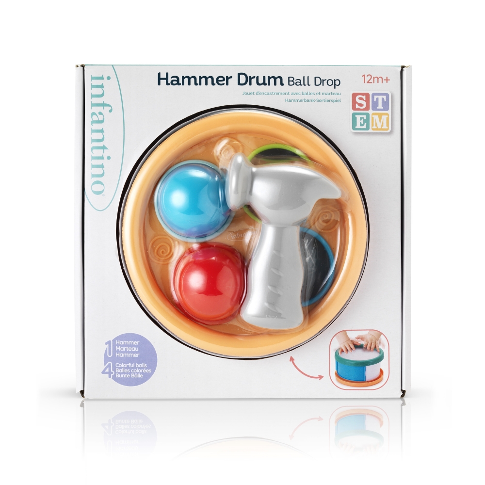 Fun game with hammer and balls, Infantino, Soft colors