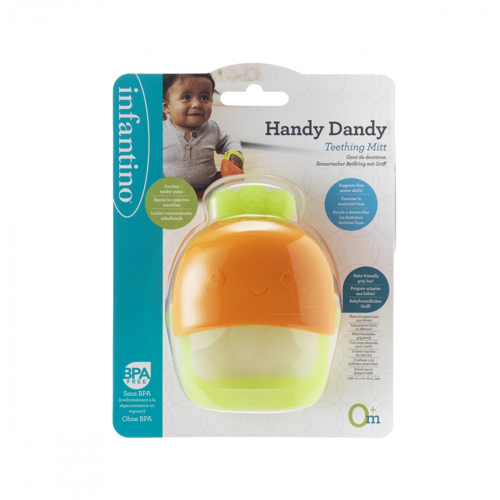 Silicone baby mitten with teether, Infantino, Carrot