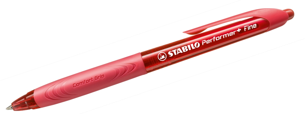 Ballpoint pen with mechanism, Stabilo, Performer 328F, Red