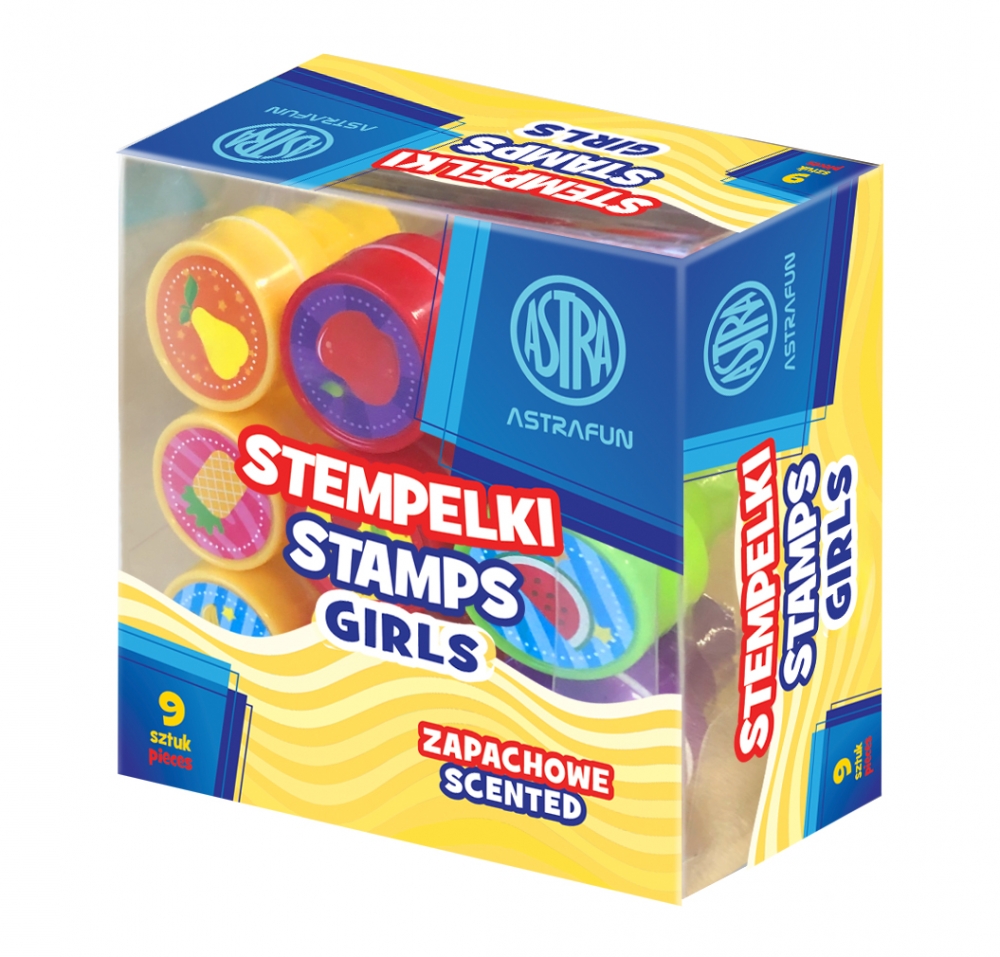 Set of scented stamps, Astra, Girls, 9 pieces