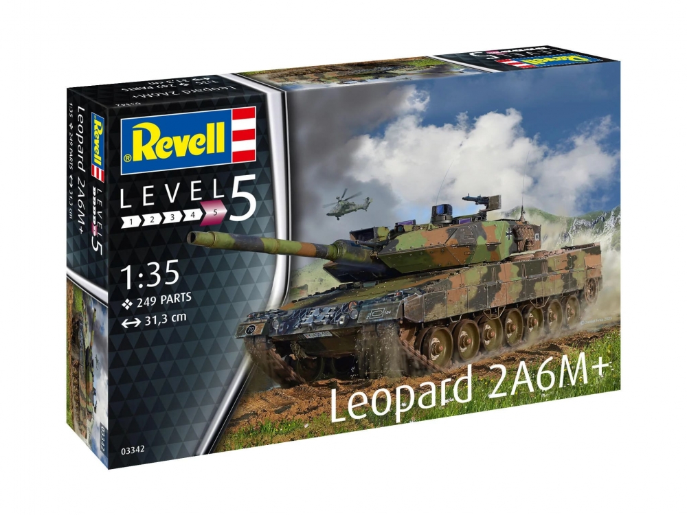 Assembly model, Revell, Leopard 2 A6M+, 249 parts