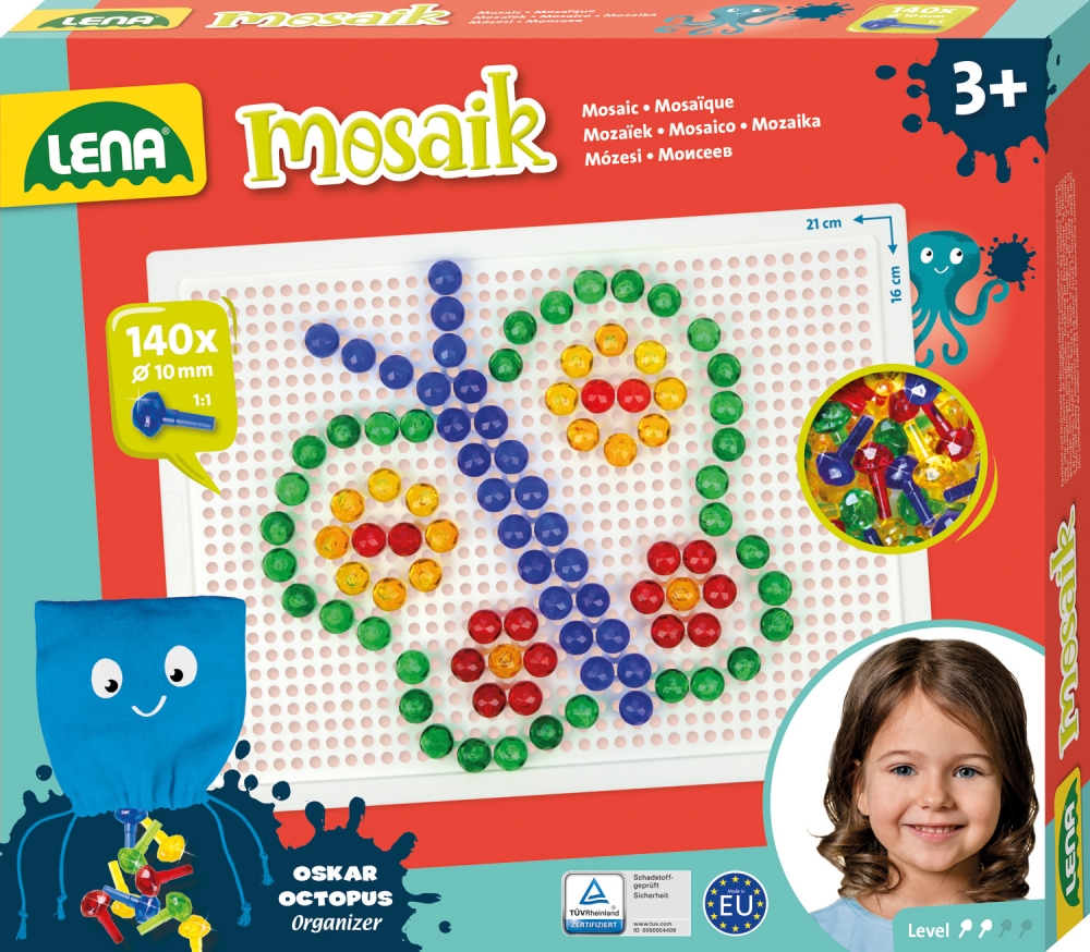 Mosaic kit, Lena, 140pcs. 10mm, Transparent 21 x 16cm