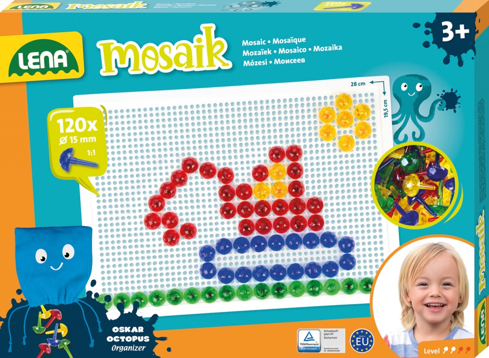 Mosaic kit, Lena 120pcs. 15mm, Transparent 28 x 19.5cm