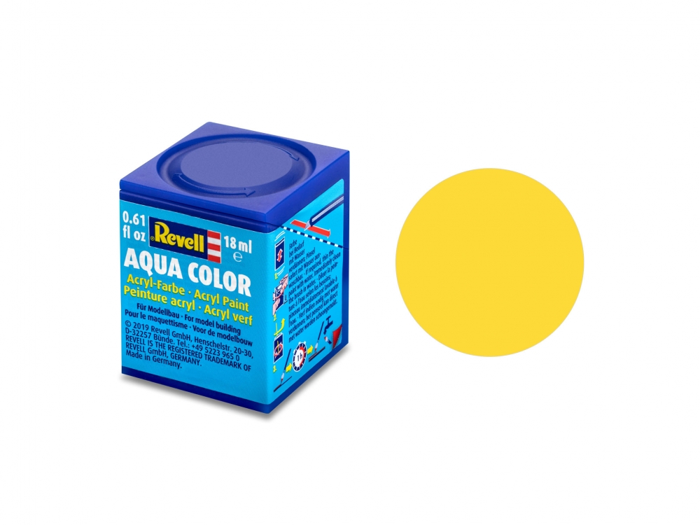 Acrylic paint, Revell, Aqua Color, Yellow matte, 18 ml