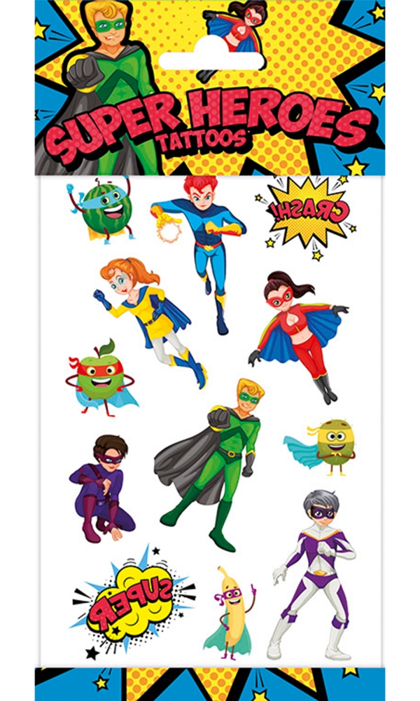 Creative set, Totum, Tattoos Super heroes, 12 pieces