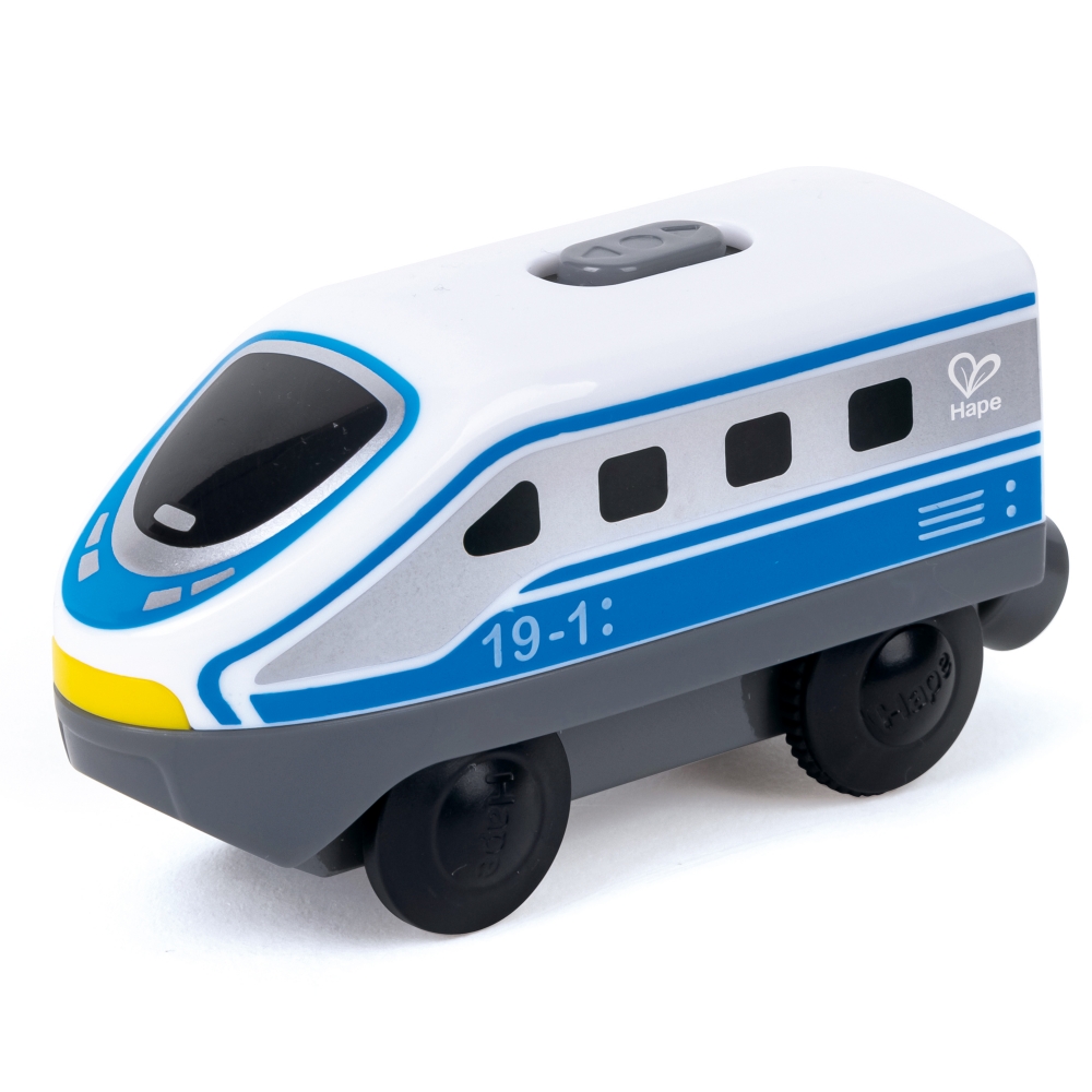 Intercity locomotive with battery, Hape, 12 x 4 x 5 cm, Blue