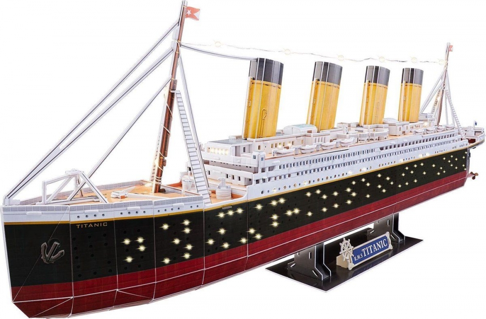 3D puzzle, Revell, RMS Titanic with LED lights, 266 pieces
