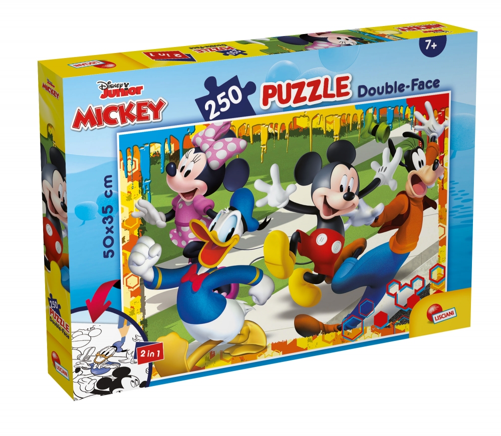 Puzzle, Lisciani, Mickey Mouse, Double-sided puzzle 250 pieces
