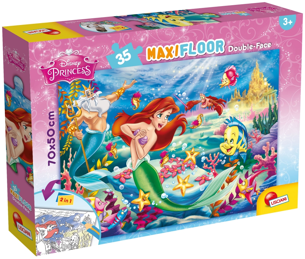 Puzzle, Lisciani, The Little Mermaid, Double-sided puzzle 35 pieces