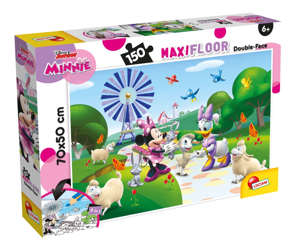Puzzle, Lisciani, Minnie Mouse, Double-sided puzzle 150 pieces